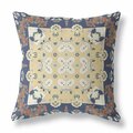 Homeroots 16 in. Rose Box Indoor & Outdoor Zippered Throw Pillow Blue & Yellow 411120